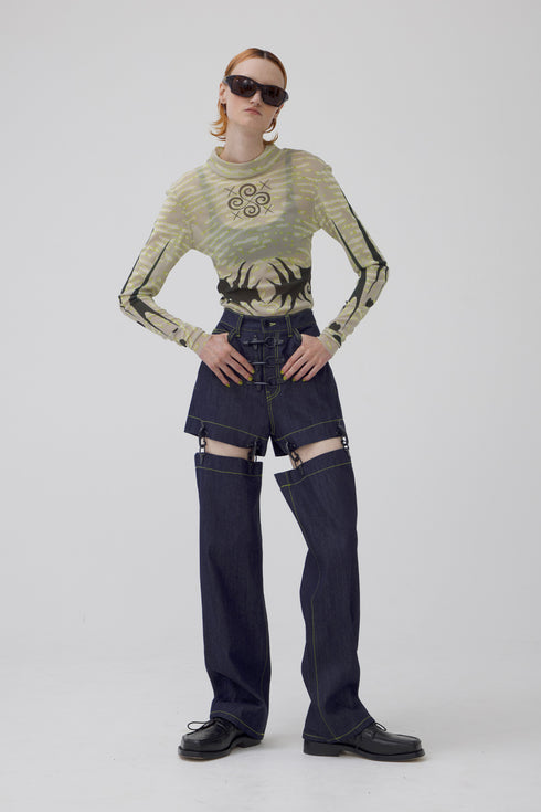 DENIM FIREMAN PANTS -INDIGO- *Last1